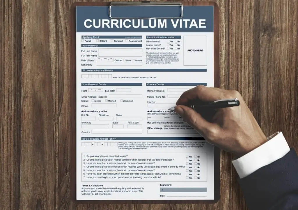 Curriculum Vitae Concept de demande d'emploi