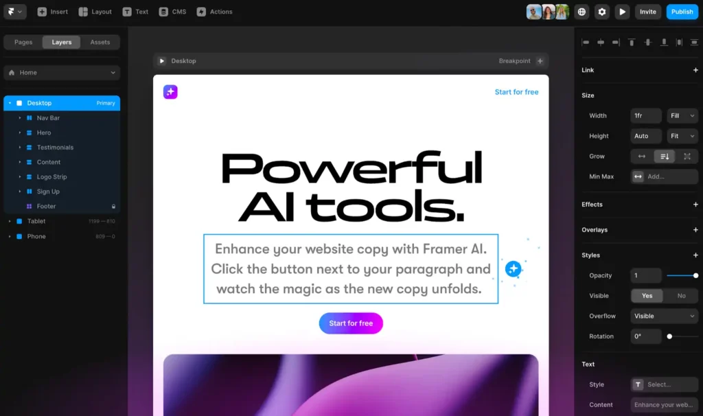 How to Harness AI for Cutting-Edge Web Design 1 powerful ai tools