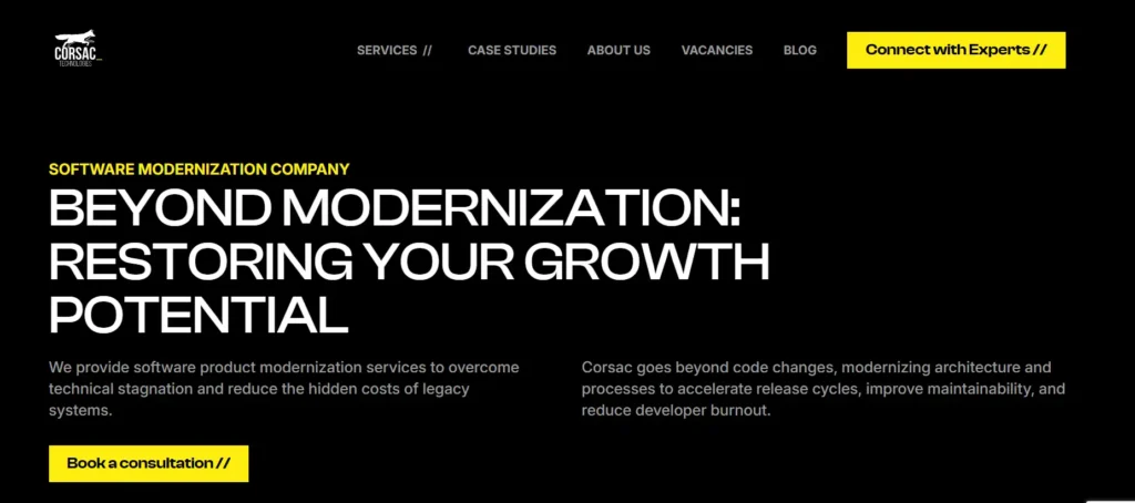 Top 7 Companies for Legacy System Integration & API Modernization 1 corsac